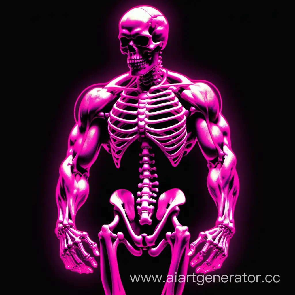 Glowing-Neon-Skeleton-Bodybuilder-Flexing-Muscles