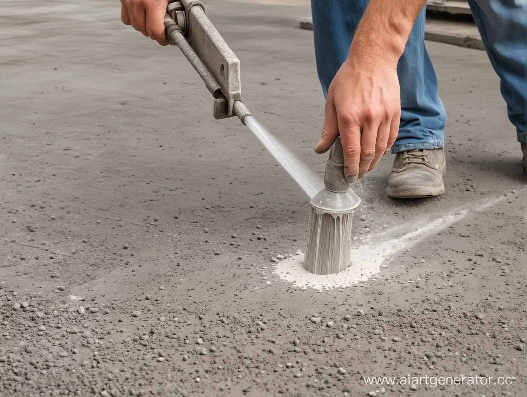 HydroJet-Cleaning-Worker-Removing-Cement-Milk-from-Concrete-Surface