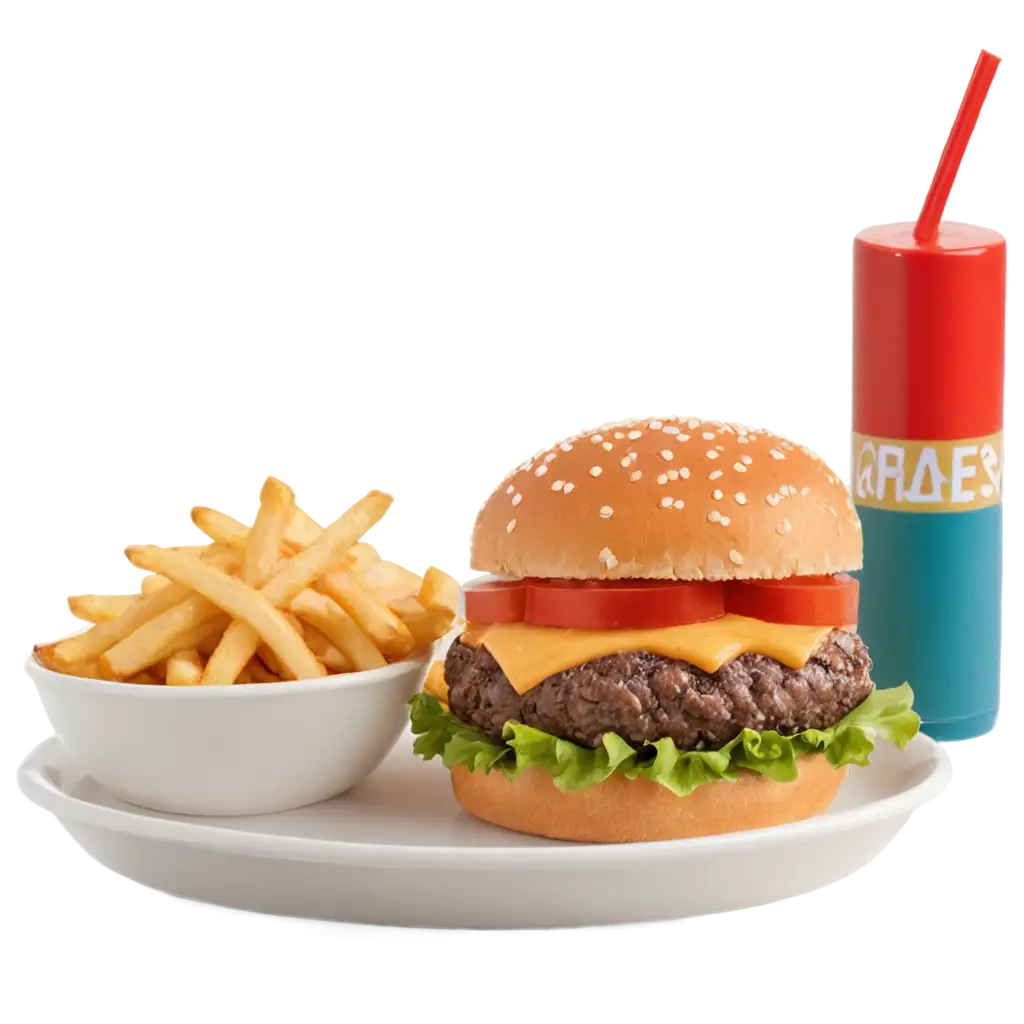 Stunning-Front-View-Burger-and-Fries-PNG-Image-for-Enhanced-Visual-Appeal