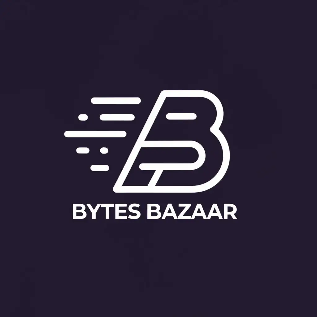 a logo design,with the text "bytes Bazaar", main symbol:every thing cheap,Minimalistic,clear background