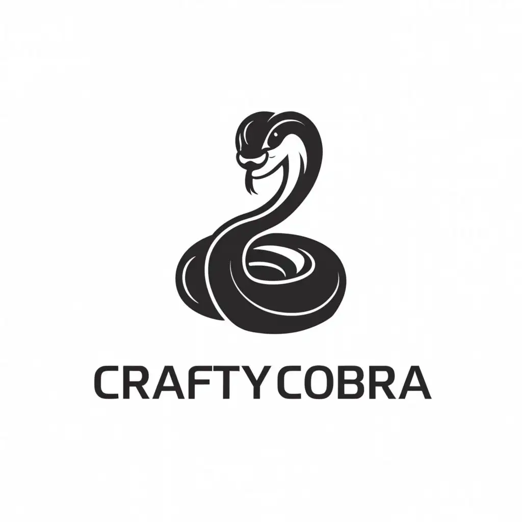 a logo design,with the text "Crafty Cobra", main symbol:Cobra should be in its standard 'ready to strike' pose but have a friendly face.,Minimalistic,be used in Finance industry,clear background