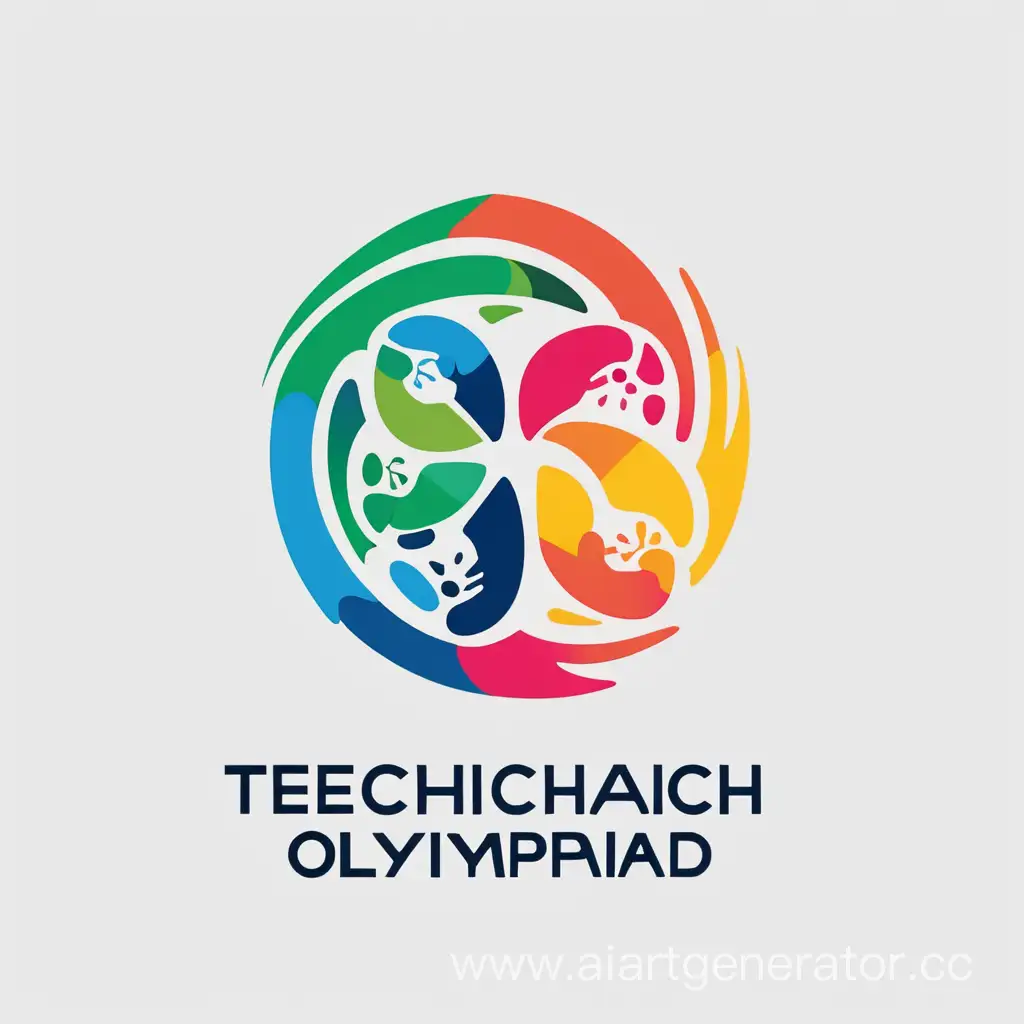 the logo of the children's technical Olympiad in the style of minimalism