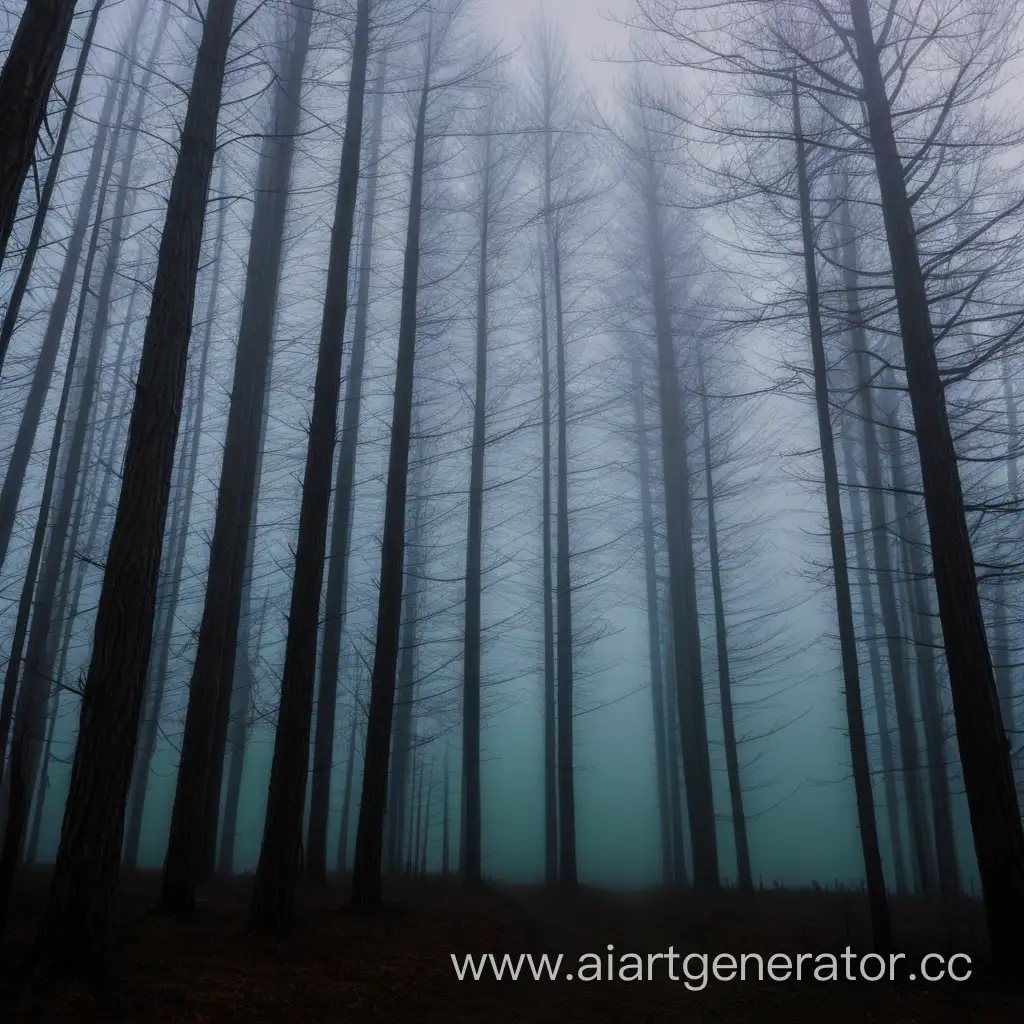 Mystical-Forest-Shrouded-in-Enigmatic-Fog