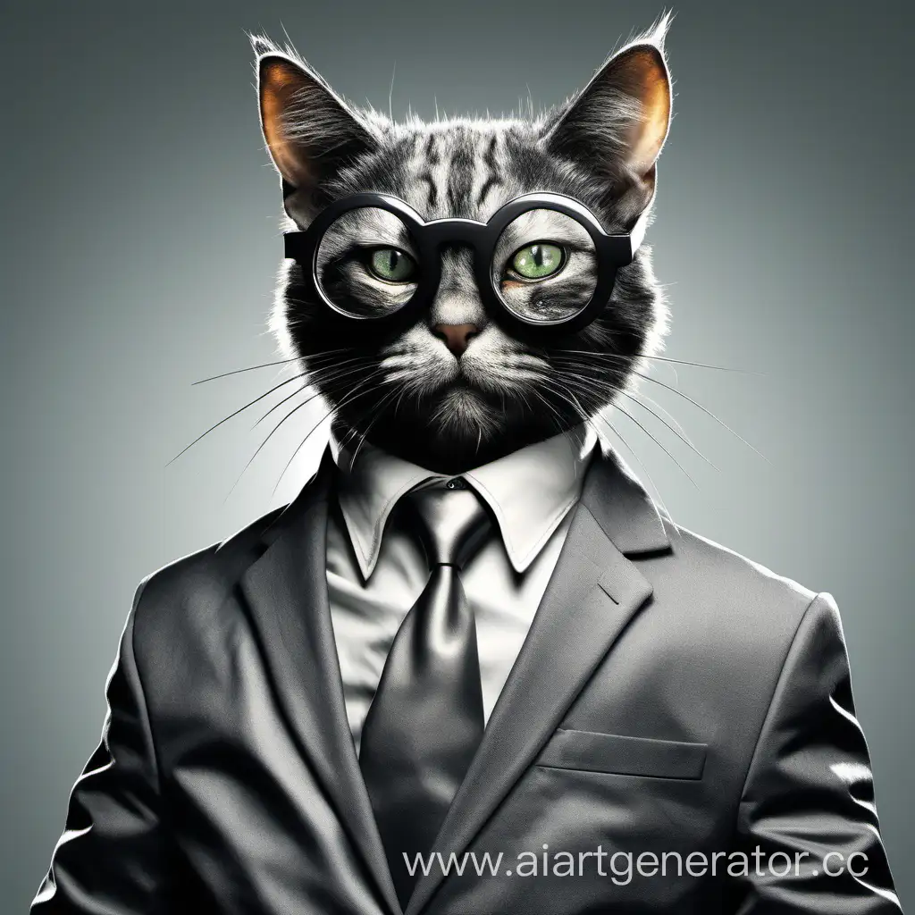 Business-Attired-Cat-in-Monochrome-Elegance