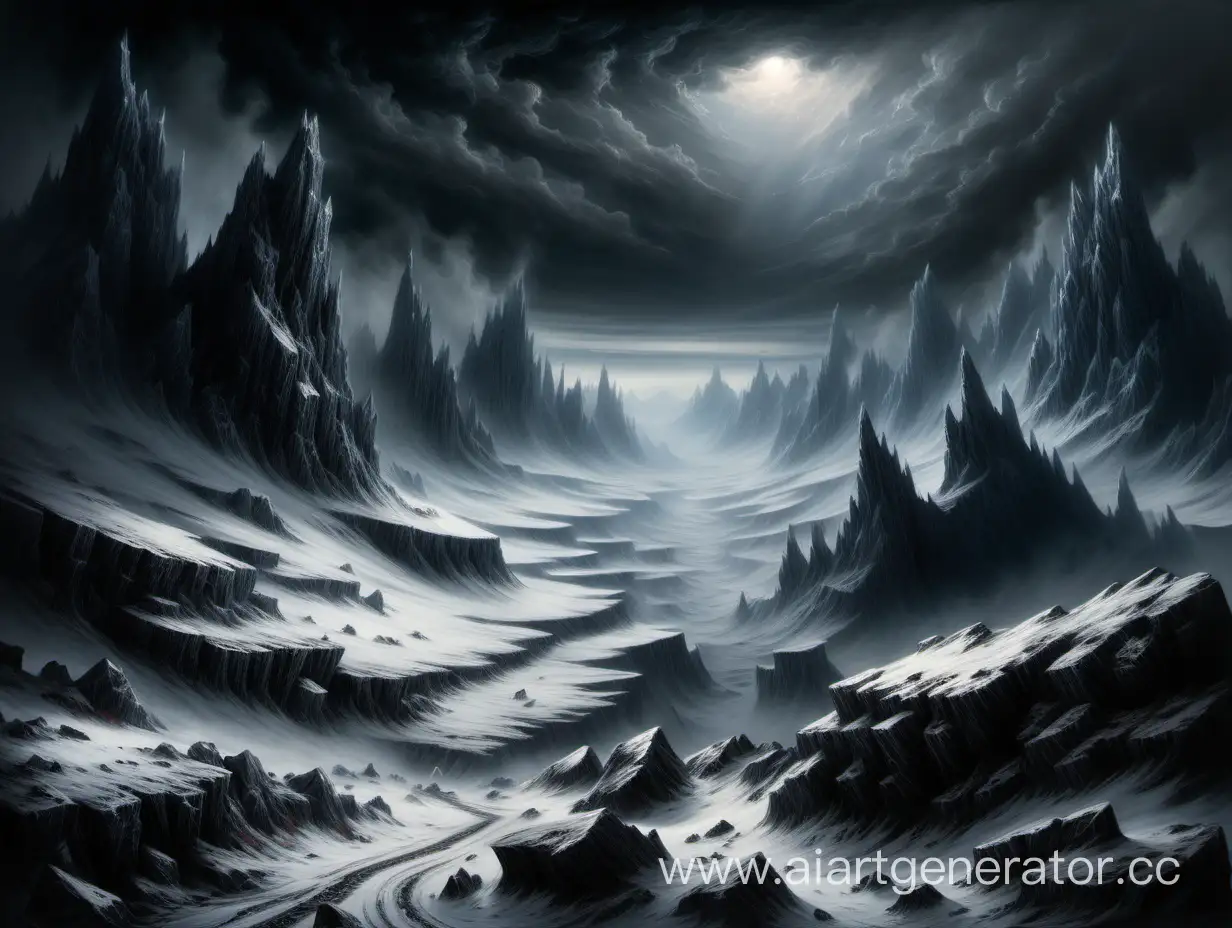 Dark-Fantasy-Winter-Landscape-Rocky-Mountains-and-Abyss-Edge