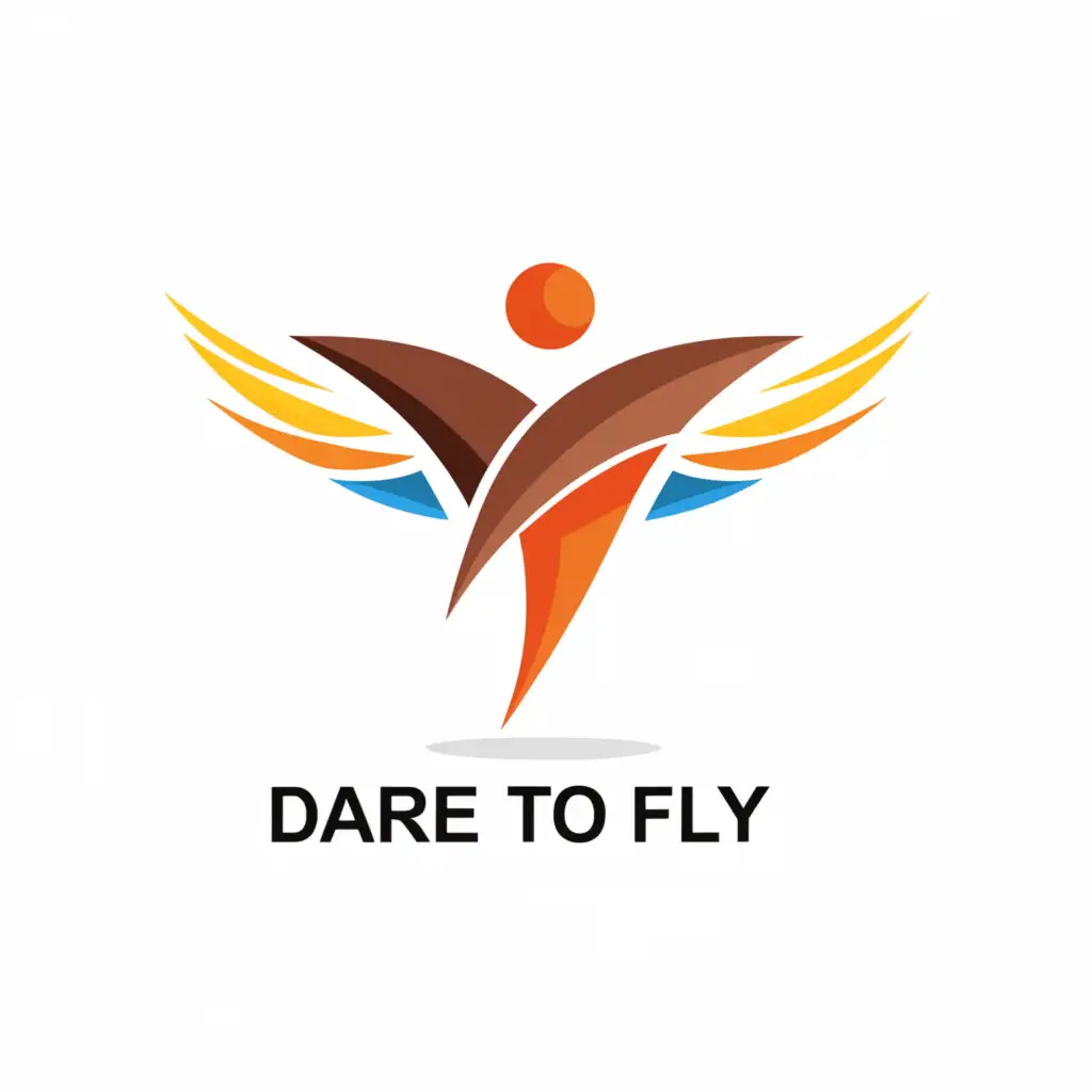 a logo design,with the text "Team Udaan", main symbol:An abstract logo depicting a person's silhouette in mid-flight, with dynamic wing shapes forming around them and the tagline "Dare to Fly" below.,Moderate,be used in Technology industry,clear background