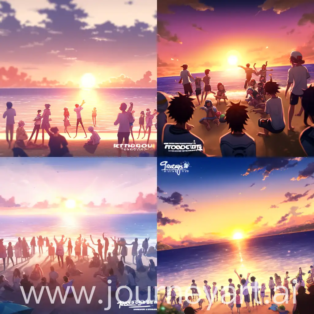 Rotaract-Youth-Gathered-at-Beach-Sunset
