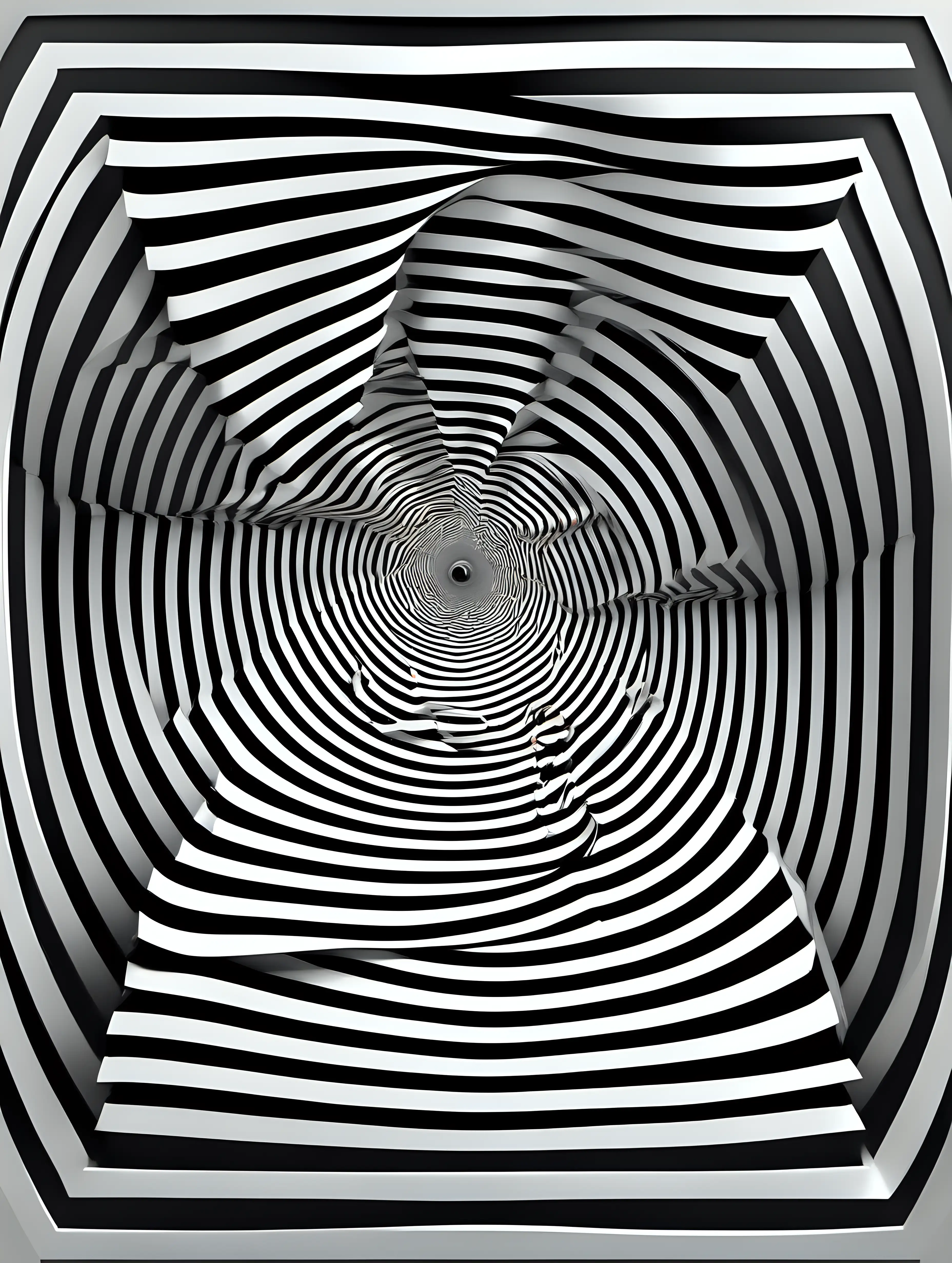 create a illustration page of a 3d hypnotic illusion
