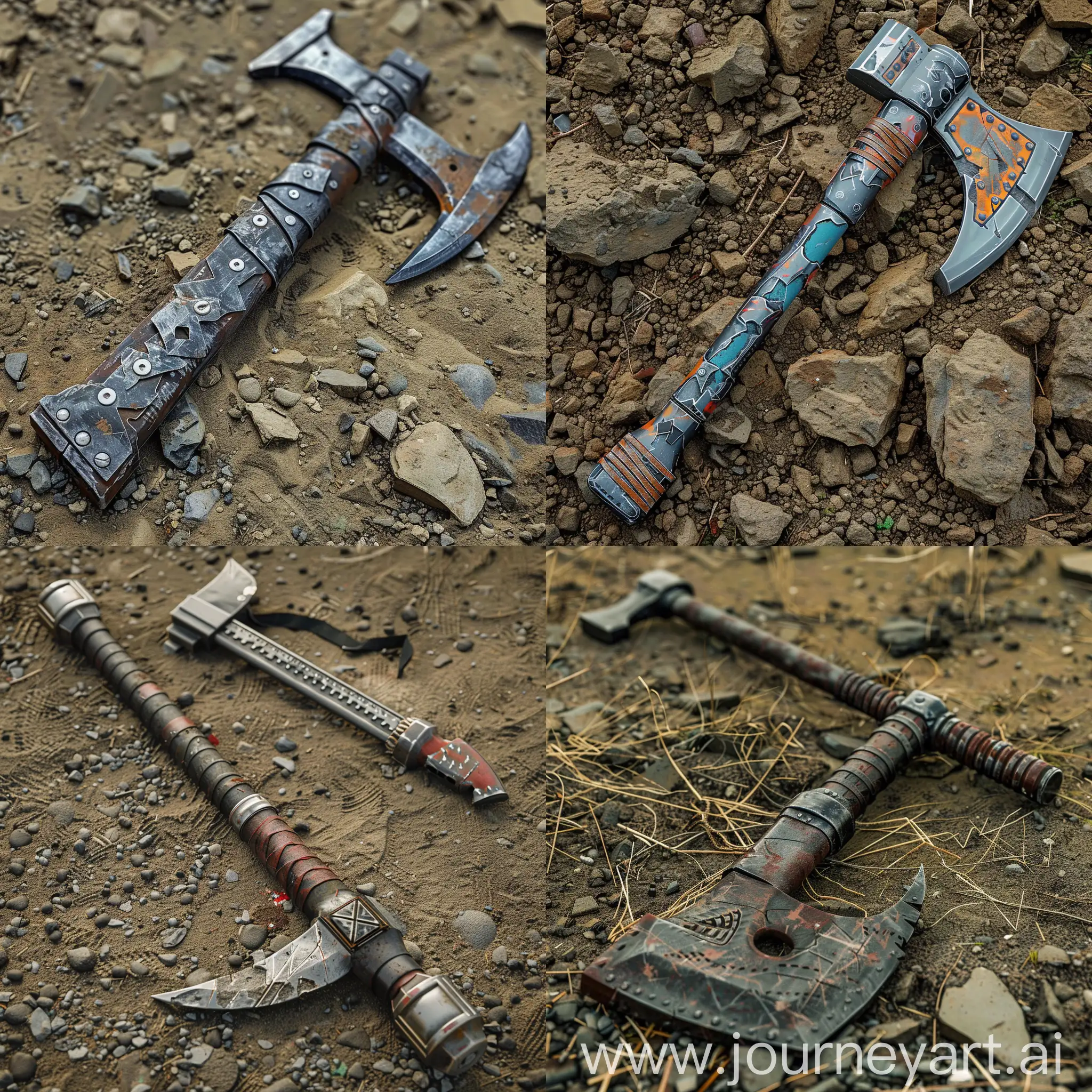 Cyberpunk-Scrap-Aesthetic-Tomahawk-on-the-Ground