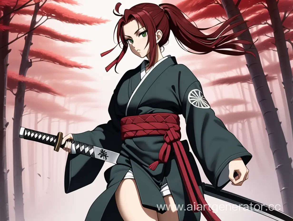 Fierce-Anime-Samurai-Girl-with-Scar-and-Odachi-in-Mysterious-Forest