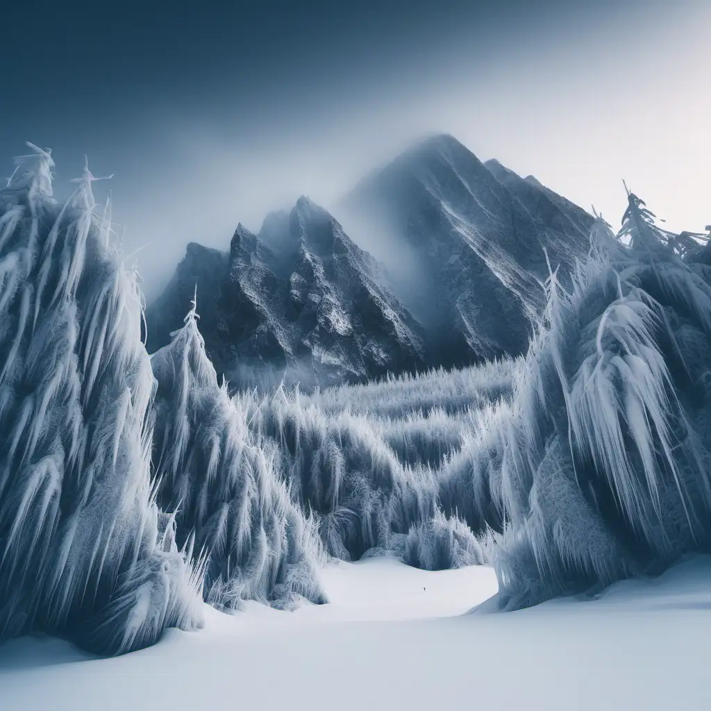 Snowy Mountain Landscape in Winter Majestic SnowCapped Peaks