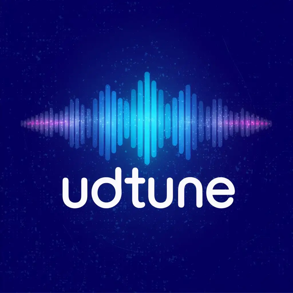 logo, Music, Wave, audio, piano, eq, with the text "UDTune", typography, be used in Entertainment industry