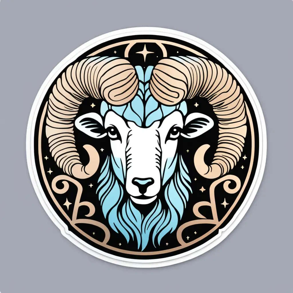 Aries Astrological Sign Sticker Design