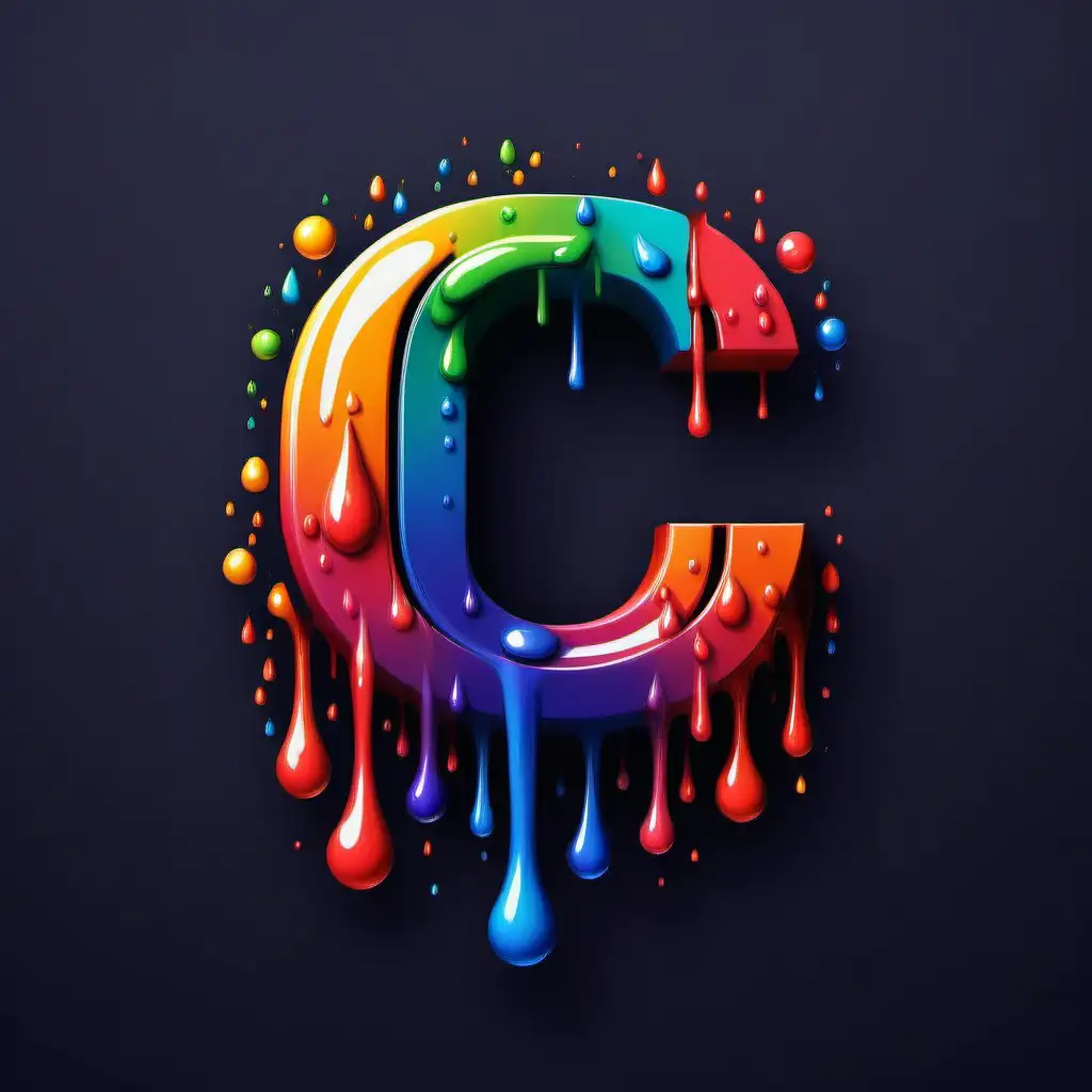 A Logo of a buisness called colorbinded. Have the letter C and B colorful and dripping