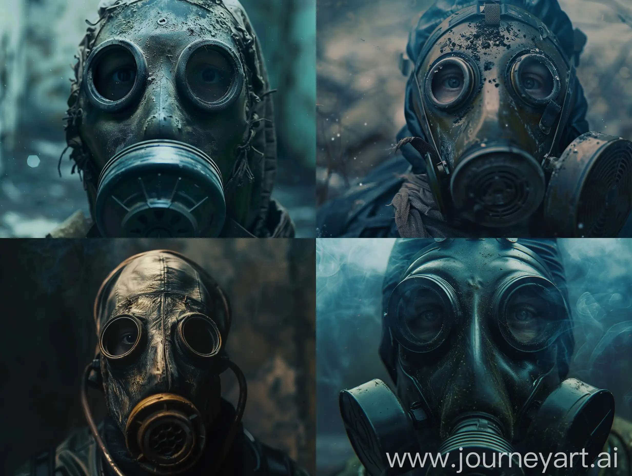 Chernobyl-Stalker-with-Gas-Mask-in-Cinematic-Obscurity