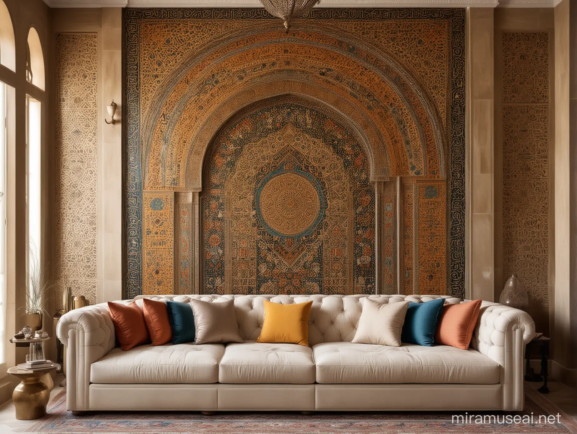 Elegant Fusion of Folkloric Arabian and Contemporary Egyptian Art with Islamic Ornaments