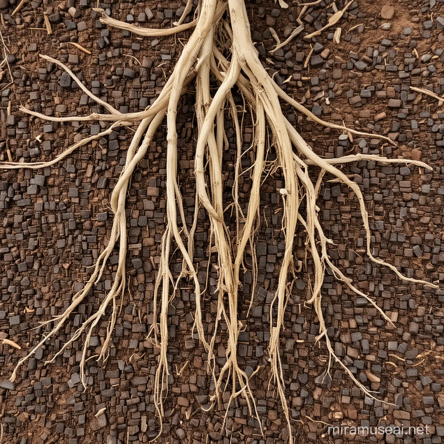 Licorice Plant Roots Harvested in Sunlit Field