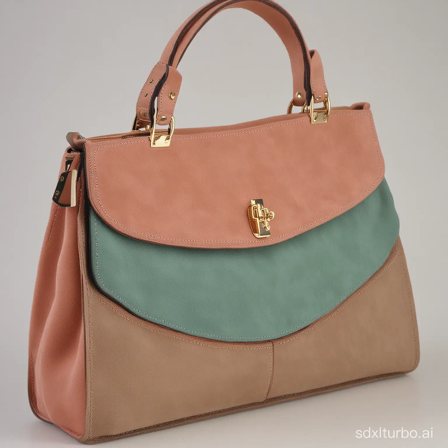 Make a fashionable designer purse with color combination suede leather