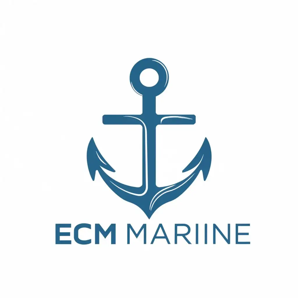 a logo design,with the text "ECM Marine", main symbol:ancor,Moderate,clear background