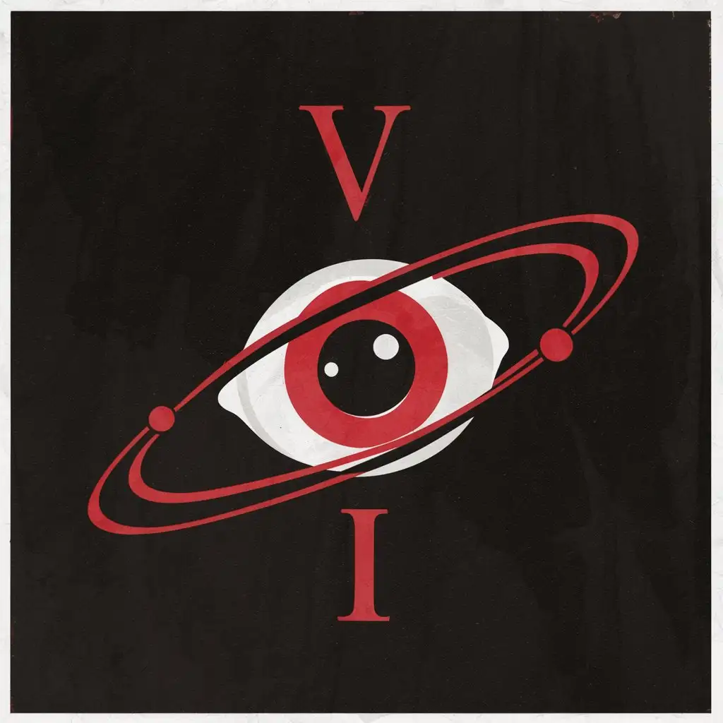 Vector-Red-Eye-with-Saturnlike-Ring-and-V-I-Inscription