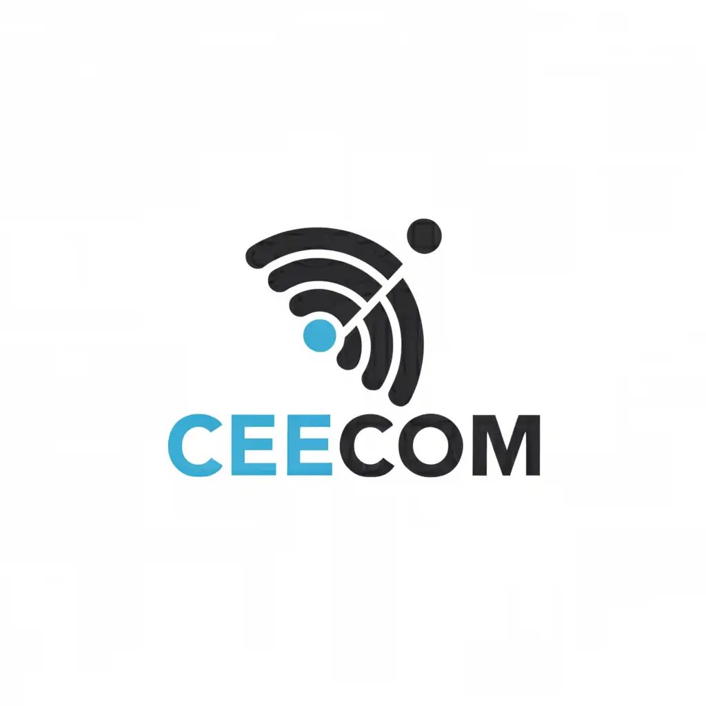 a logo design,with the text "Ceecom", main symbol:Antenna,Moderate,clear background
