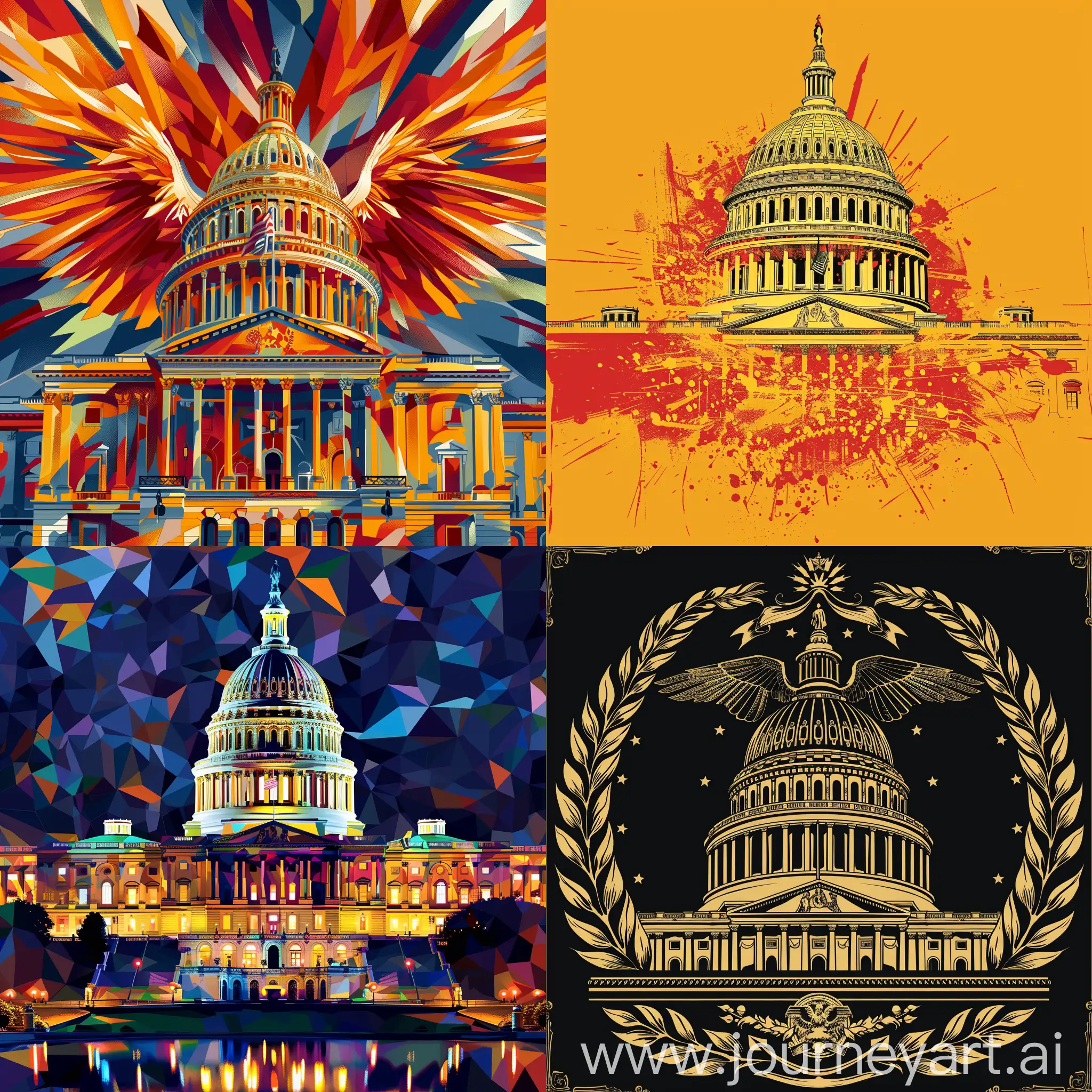 portrait abstract Capitol from Hunger Games, in vector

