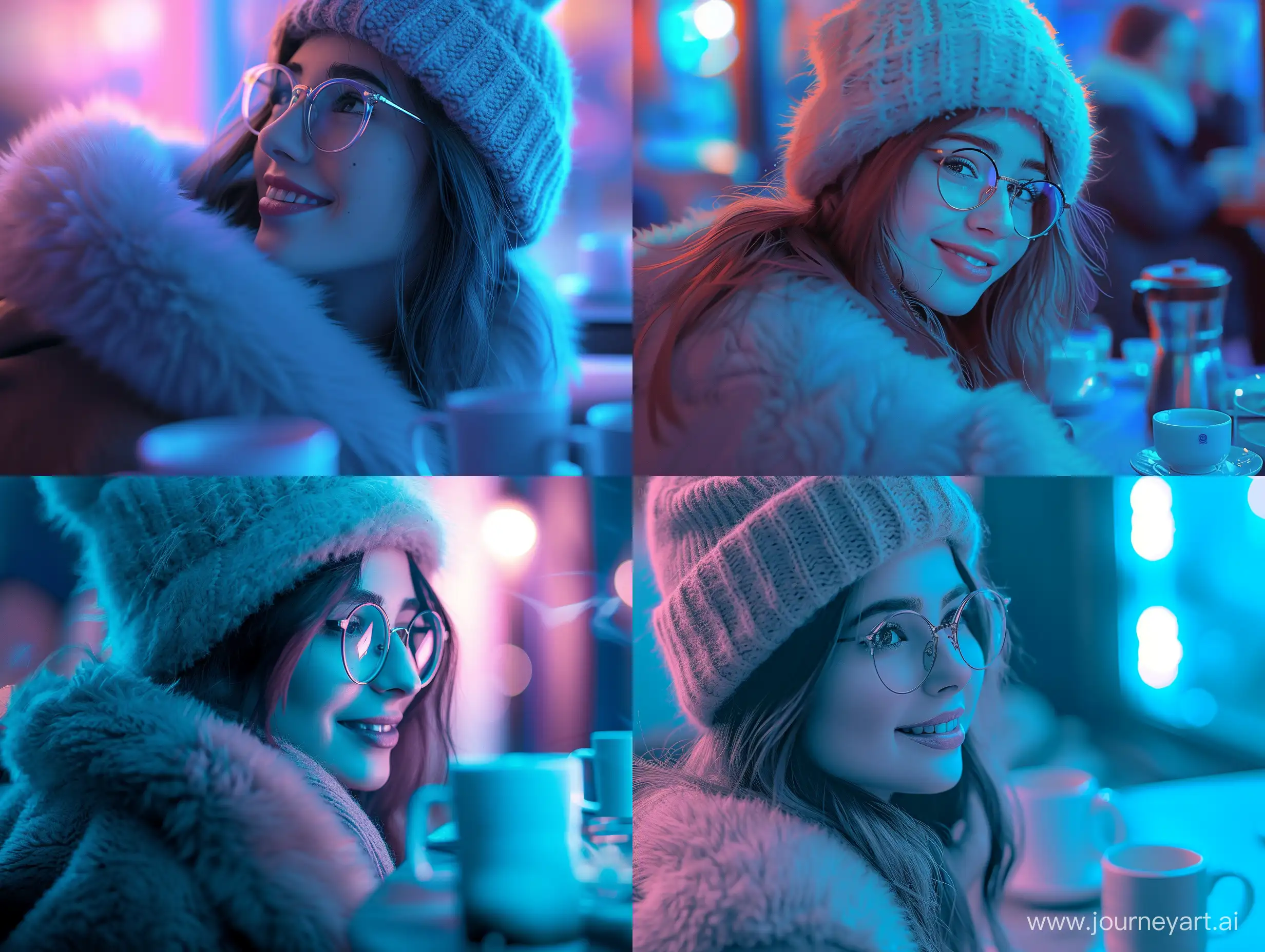 Cozy-Winter-Evening-Smiling-Girl-in-Glasses-and-Hat