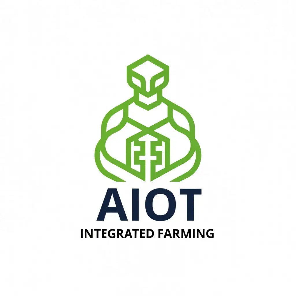 a logo design,with the text "Aiot Integrated Farming", main symbol:Farming with Machines,Moderate,be used in Technology industry,clear background