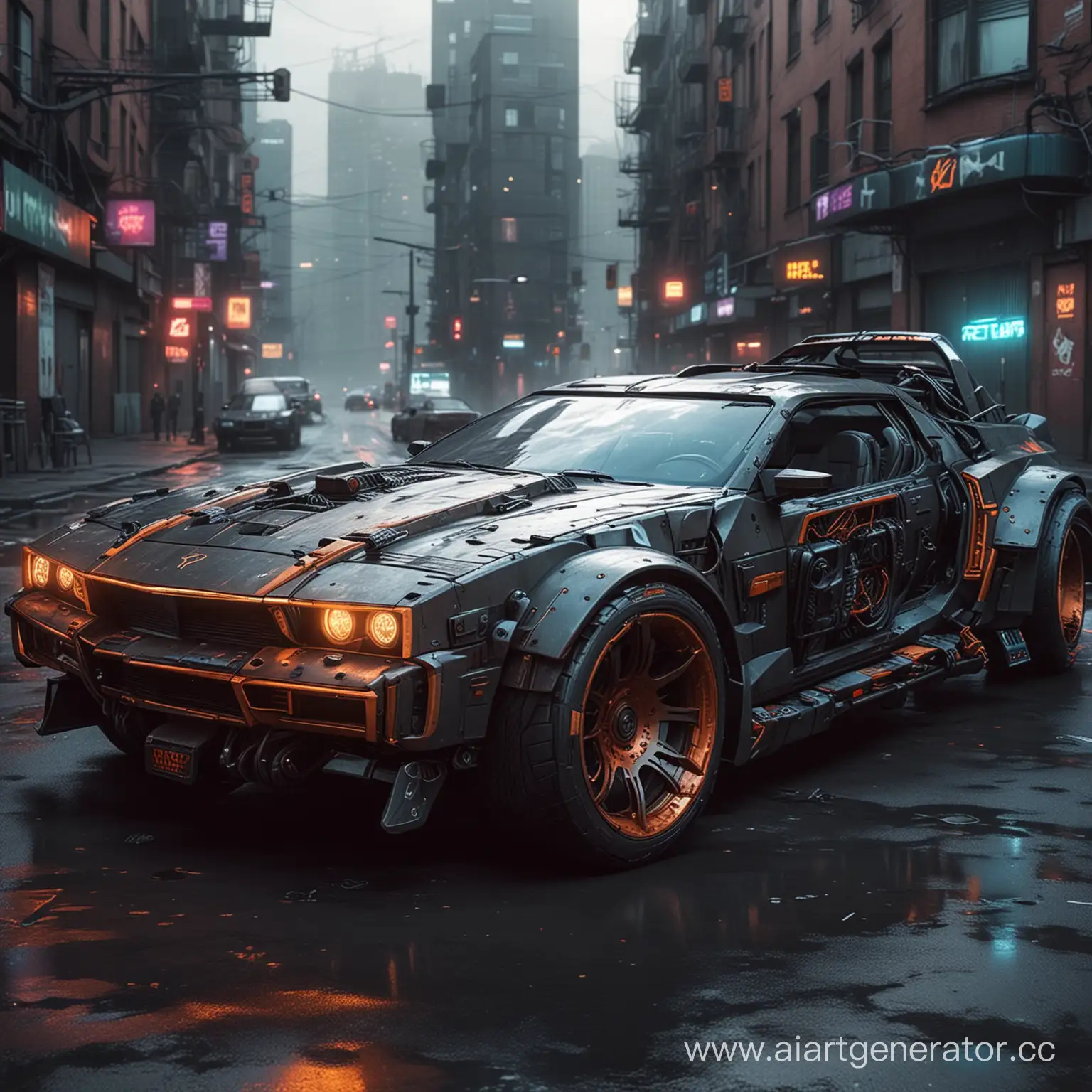 Cyberpunk-Cityscape-with-Futuristic-Vehicles