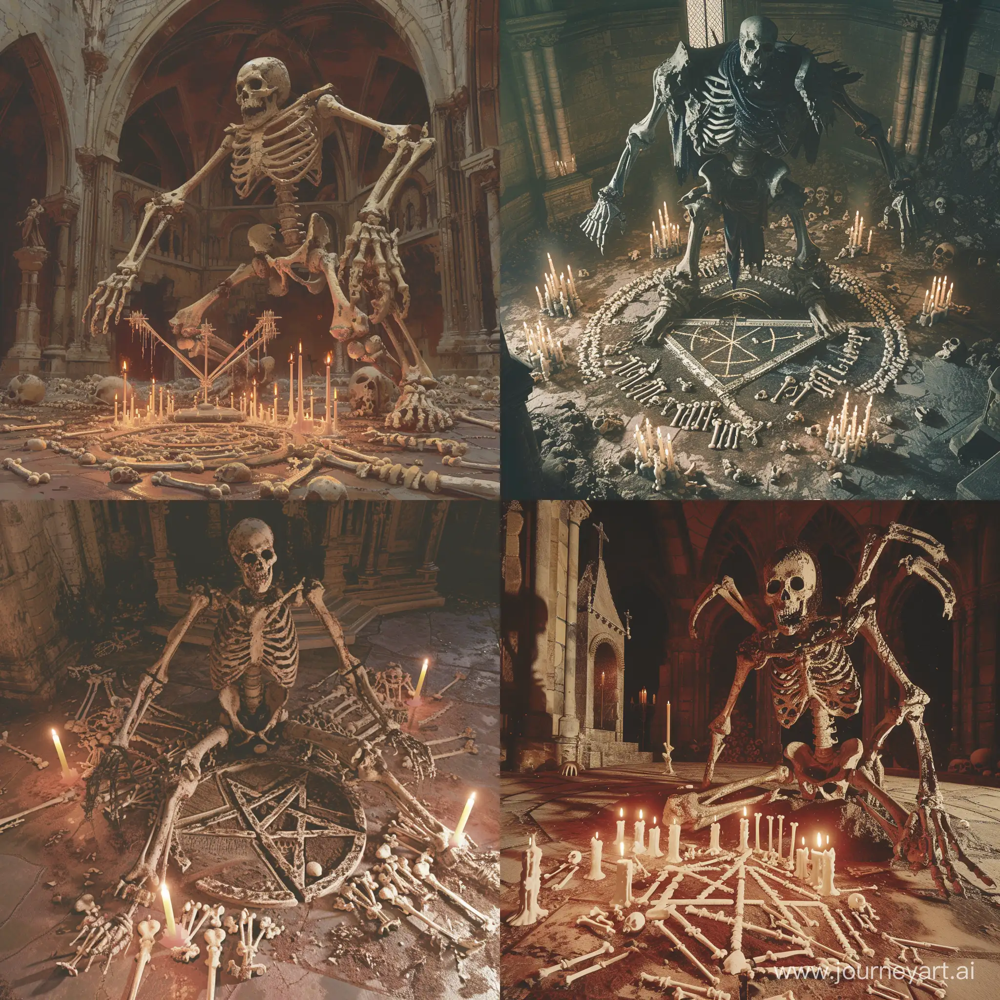 Eerie-1970s-Dark-Fantasy-Crypt-Guardian-Skeleton-and-Resonance-Sigils