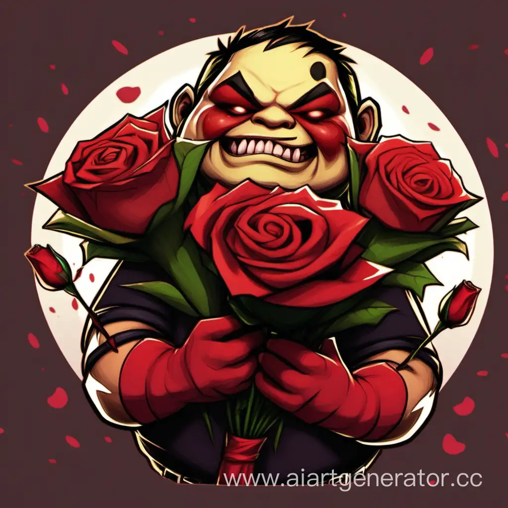 Pudge-from-Dota-Holding-a-Bouquet-of-Roses