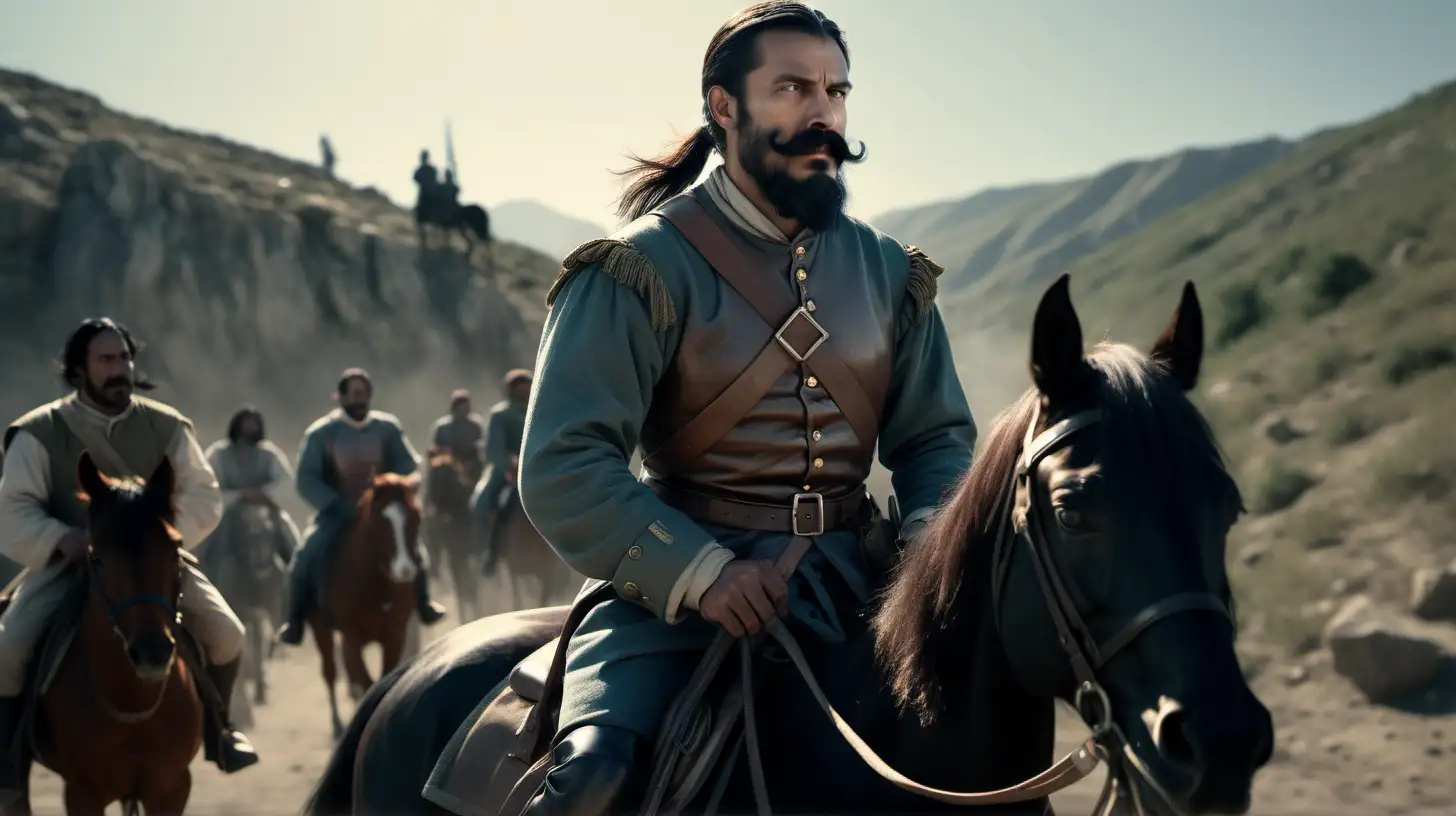16th Century Military Commander on Horseback with Cinematic Realism