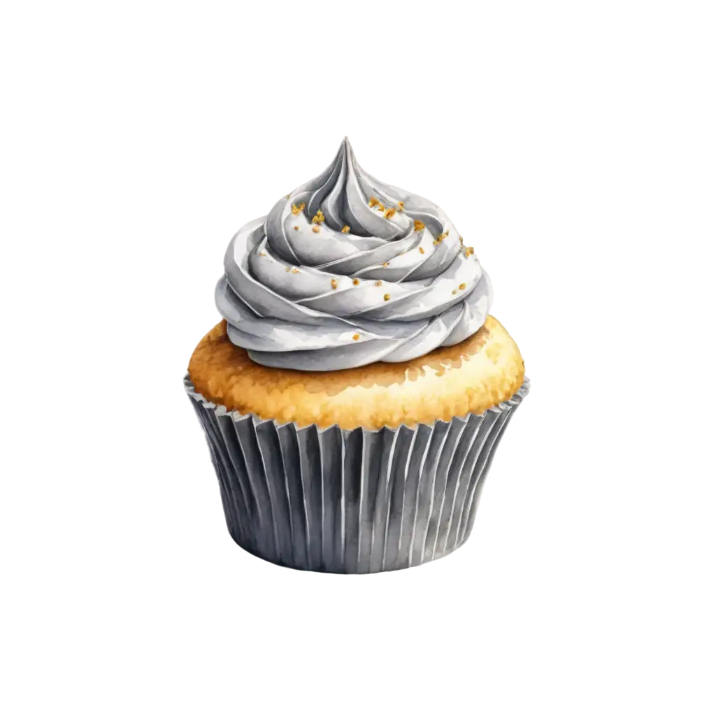 cupcake gray-yellow, gold, light gray, dusty gray-brown, high detail, HDR, deep drawing, watercolor style, epic, hyperdetalization, side reproduction, bright, mesmerizing, bohemian, sensual, with a hard accent, dark botanical style