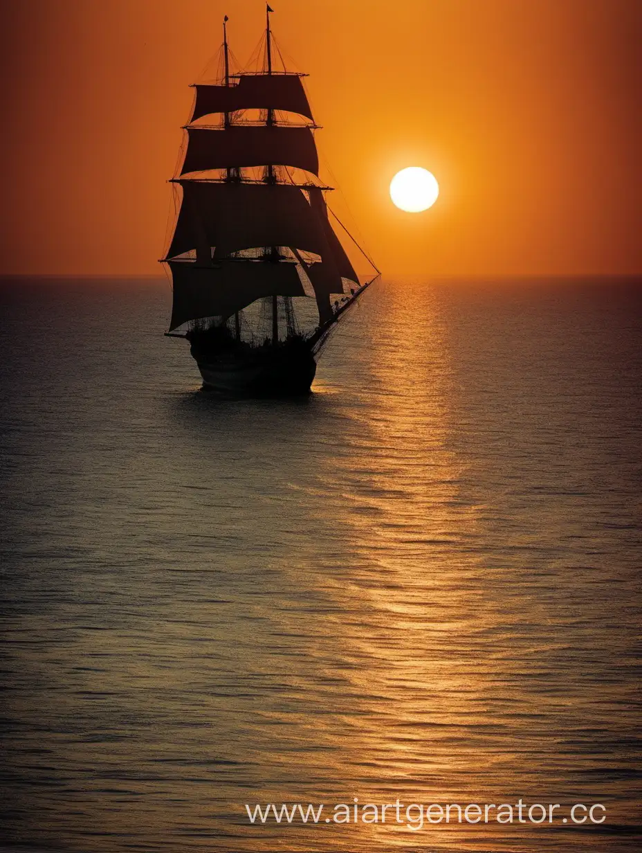 Majestic-Sunrise-Seascape-with-Sailing-Ship