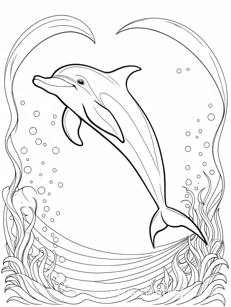 Children coloringpage dolphine
only outlines detailled coloringpage A4, Coloring Page, black and white, line art, white background, Simplicity, Ample White Space. The background of the coloring page is plain white to make it easy for young children to color within the lines. The outlines of all the subjects are easy to distinguish, making it simple for kids to color without too much difficulty