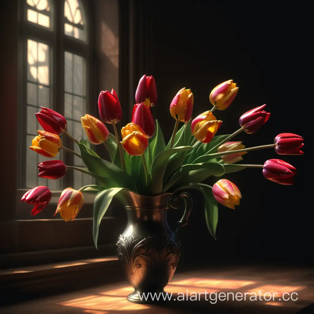 Fantasy-Tulip-Bouquet-Photorealistic-Masterpiece-with-Atmospheric-Volumetric-Light