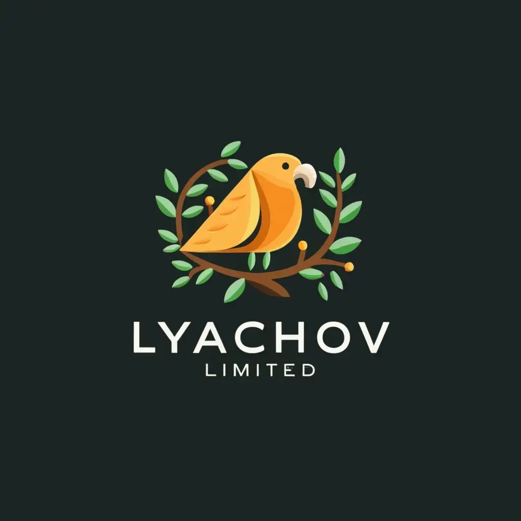 a logo design,with the text "LyachovLimited 
         ZOO
", main symbol:Birds, parrot, lianas, plants, flowers, vines nature, 6D, 5000HD, high definition, super definition, sharpness, 6D,Минималистичный,be used in Образование industry,clear background