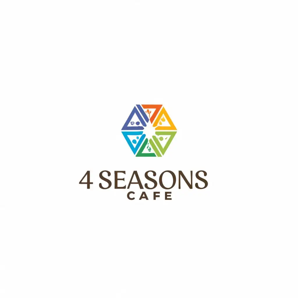 LOGO-Design-For-4-Seasons-Cafe-Elemental-Harmony-with-Clear-Background