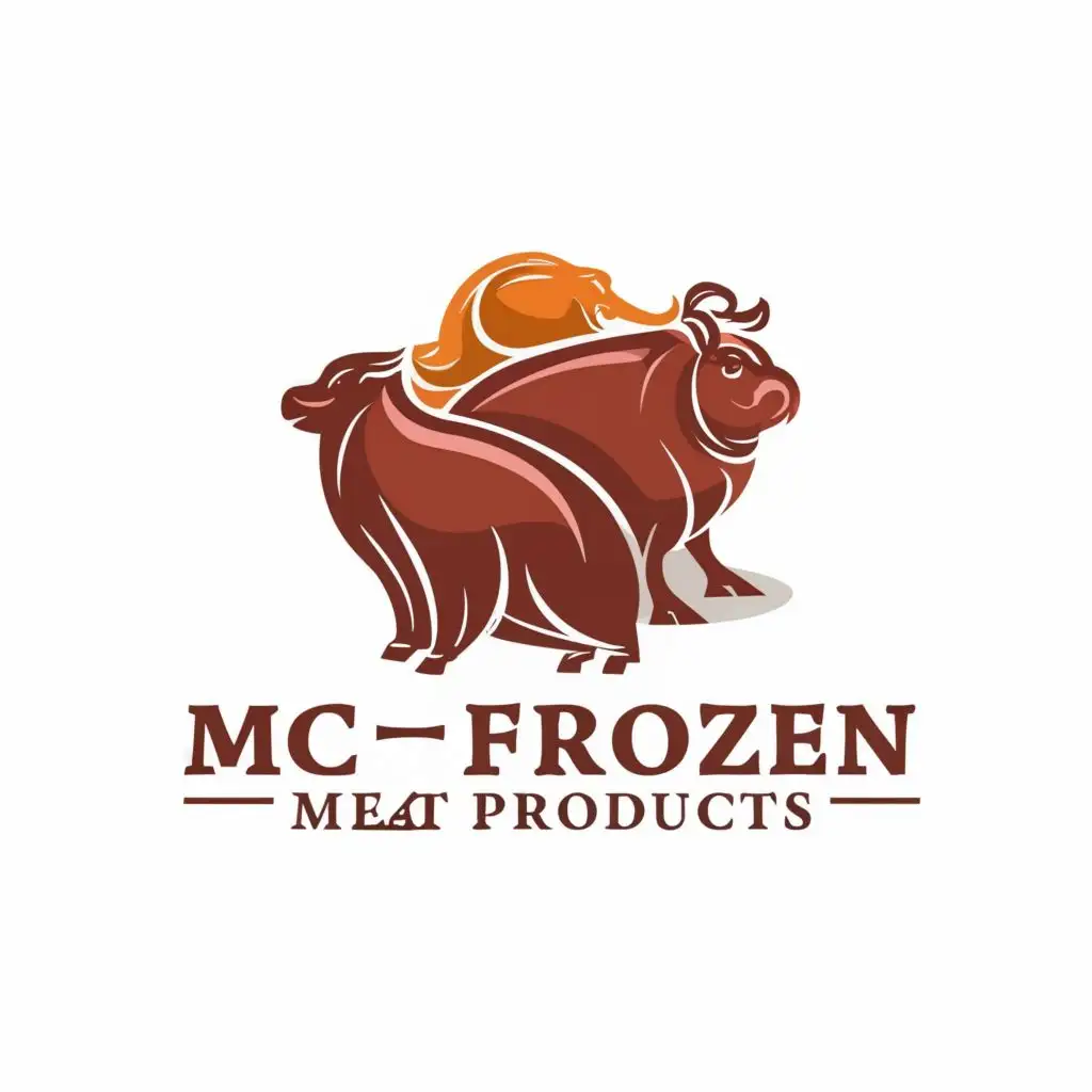 logo, I want a symbol of chicken, pork, beef, with the text "MC Frozen Meat Products", typography, be used in Restaurant industry