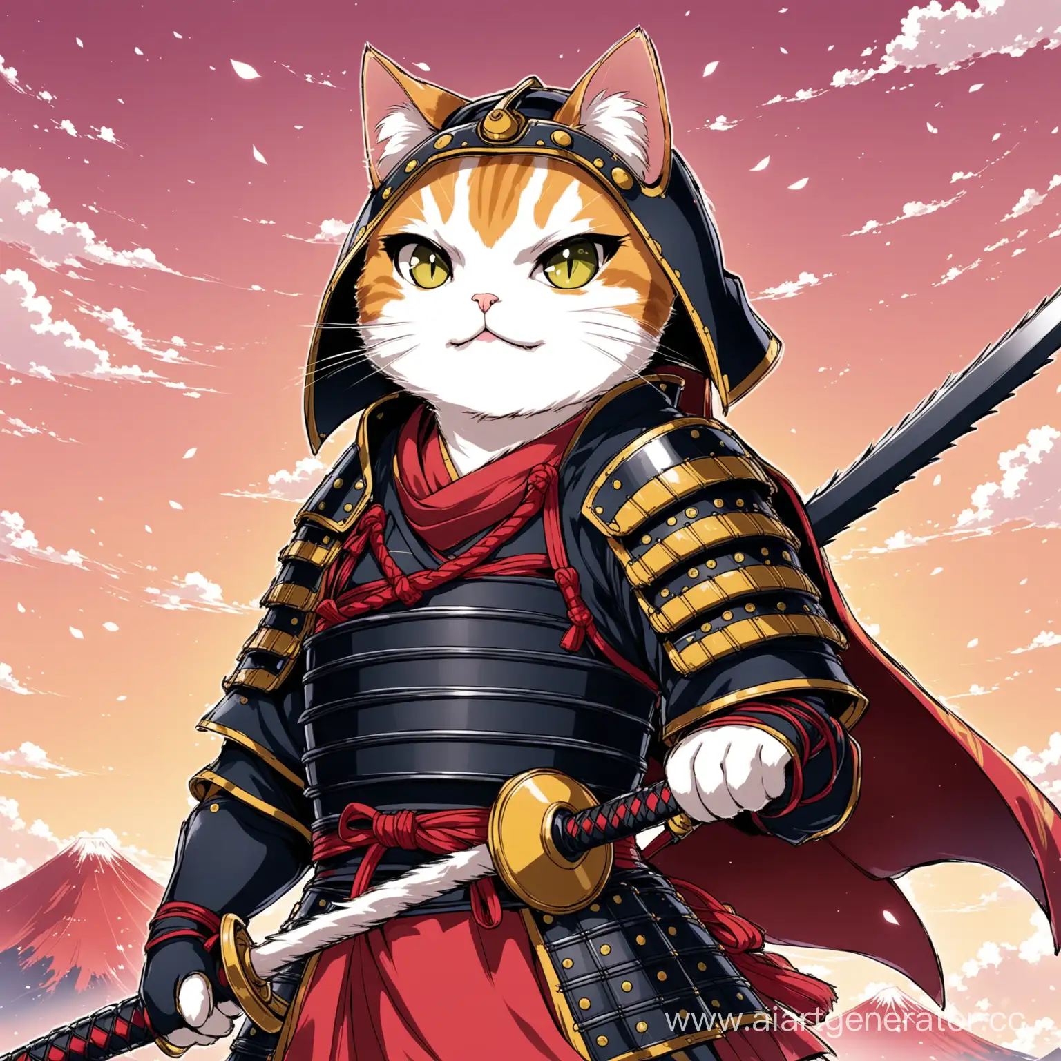 кошка самурай аниме