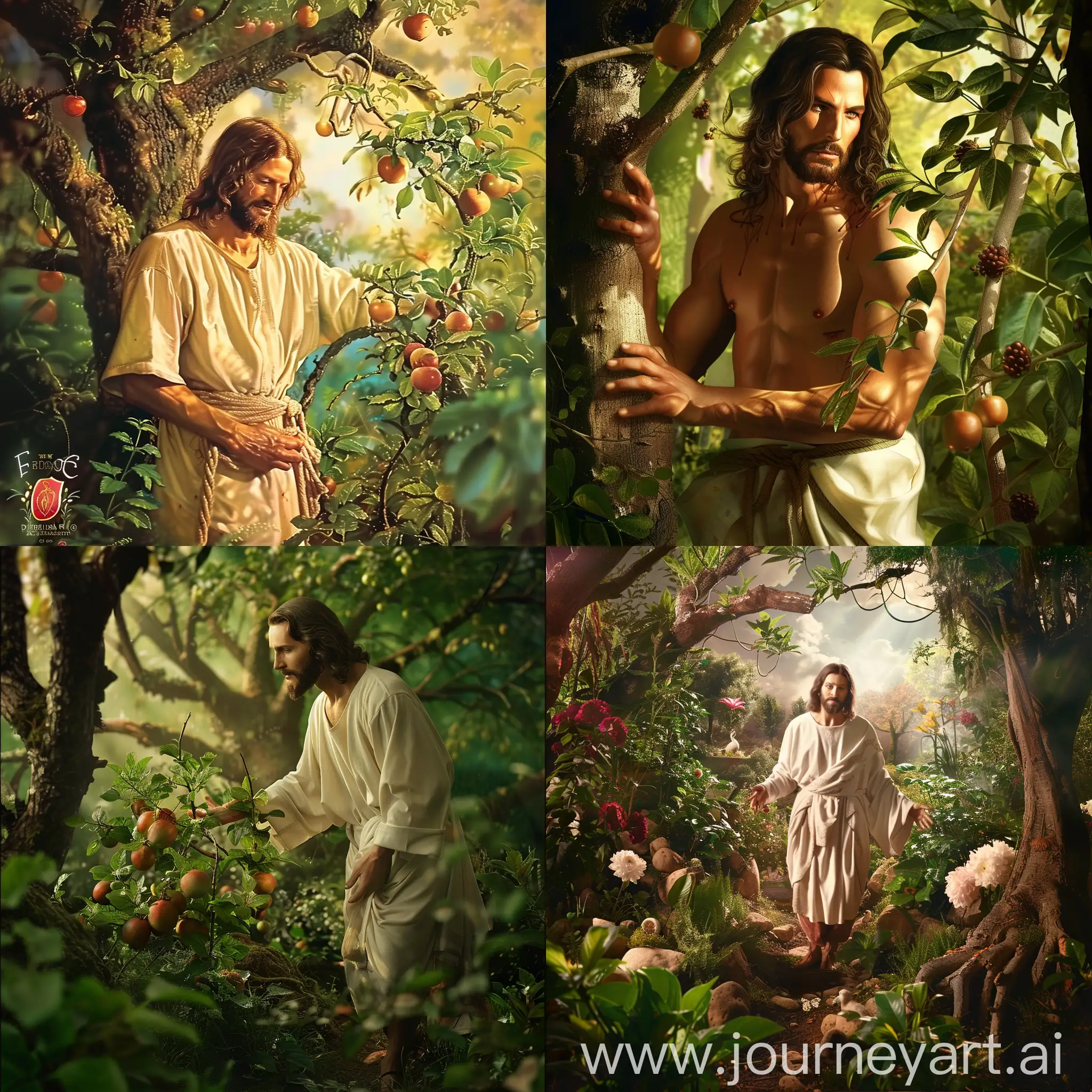 Jesus-Praying-in-the-Serene-Garden-of-Eden