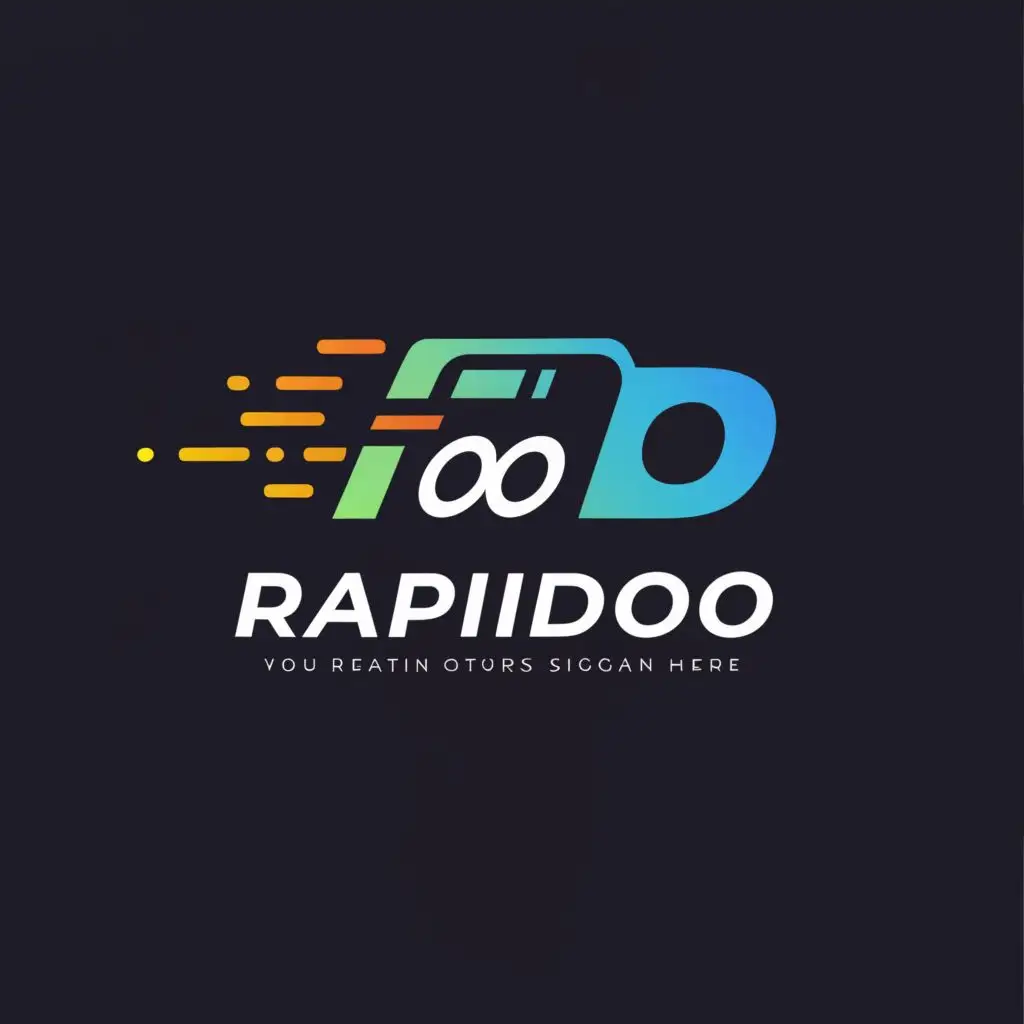 a logo design,with the text 'RapiDoo', main symbol:taxi hailing app for FAST limousine MODERN taxi in holiday destination,complex,be used in Travel industry,clear background