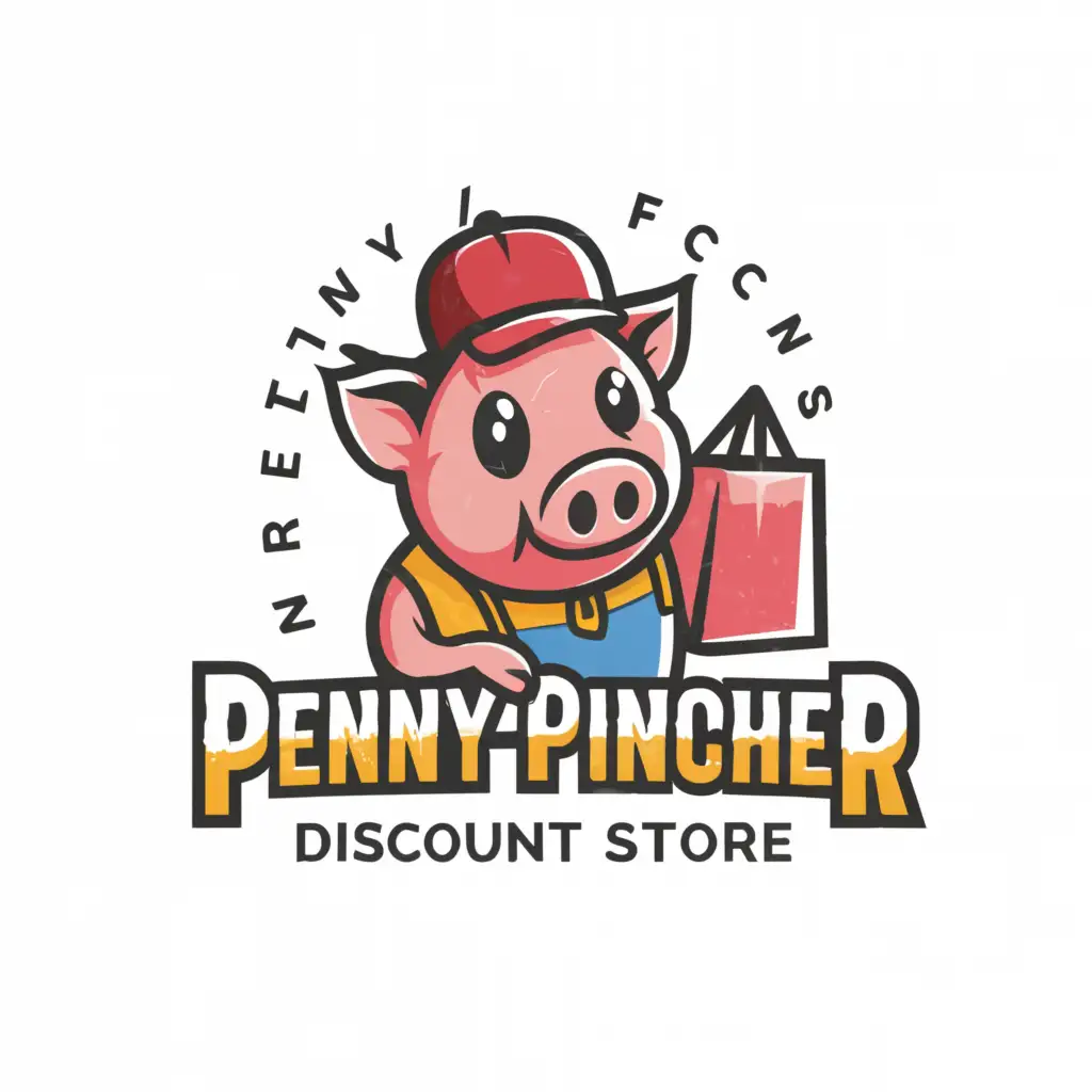 LOGO-Design-For-Penny-Pincher-Discount-Store-Modern-Mascot-Logo-for-Affordable-Shopping