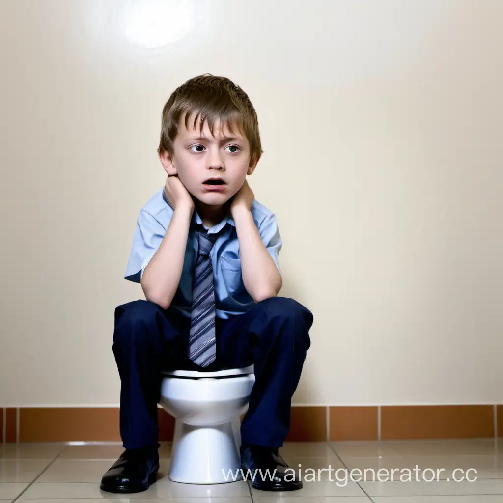 Ребенок терпит до последнего, когда хочет в туалет. Терпит как в школе, так и дома.  В школе он мочит штаны, но не каждый день.
