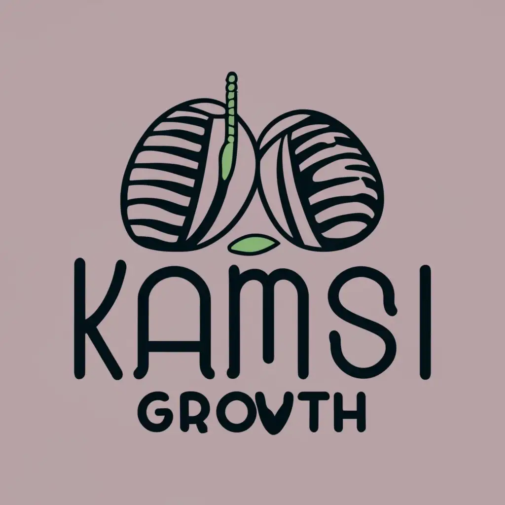 logo, African tribal, with the text "kamsi growth" should have cowries and African witchcraft and tribal connotation