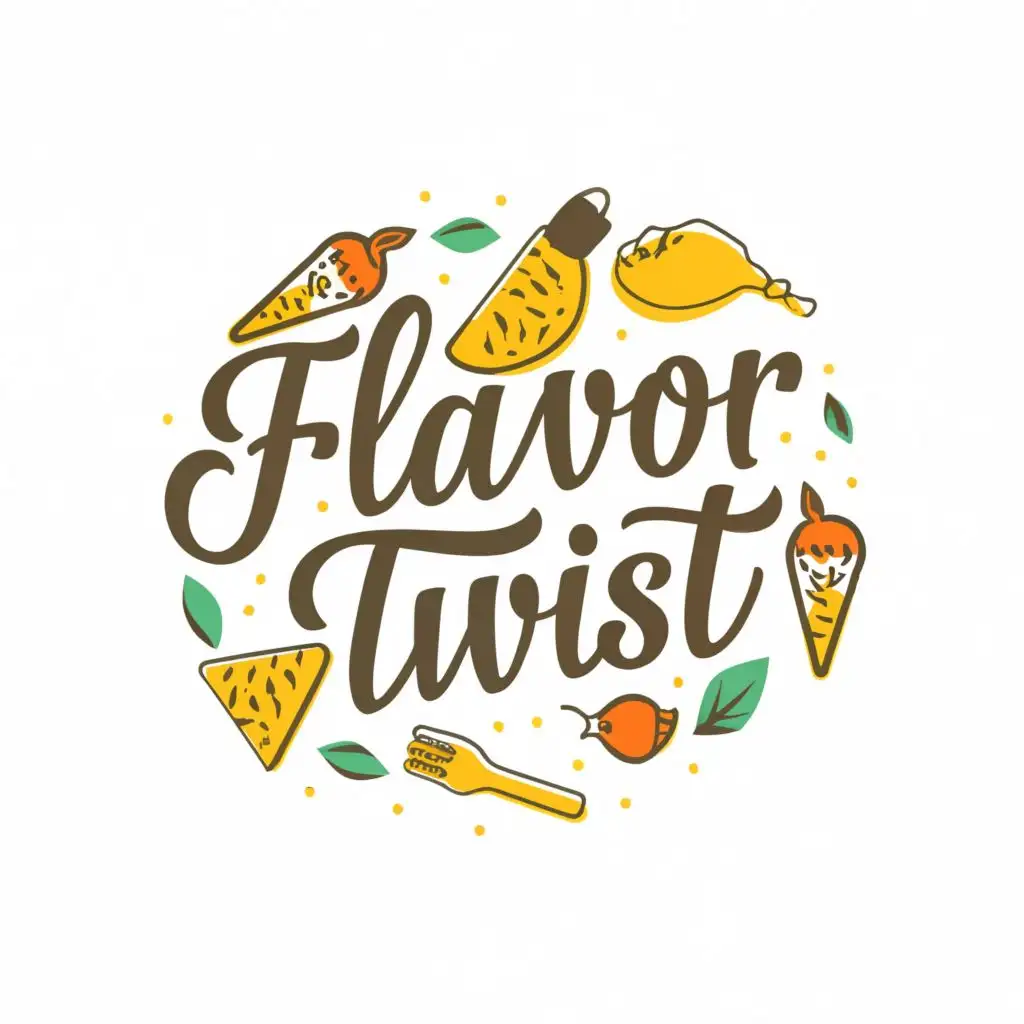 logo, Food, with the text "Fllavor Twist", typography, be used in Events industry