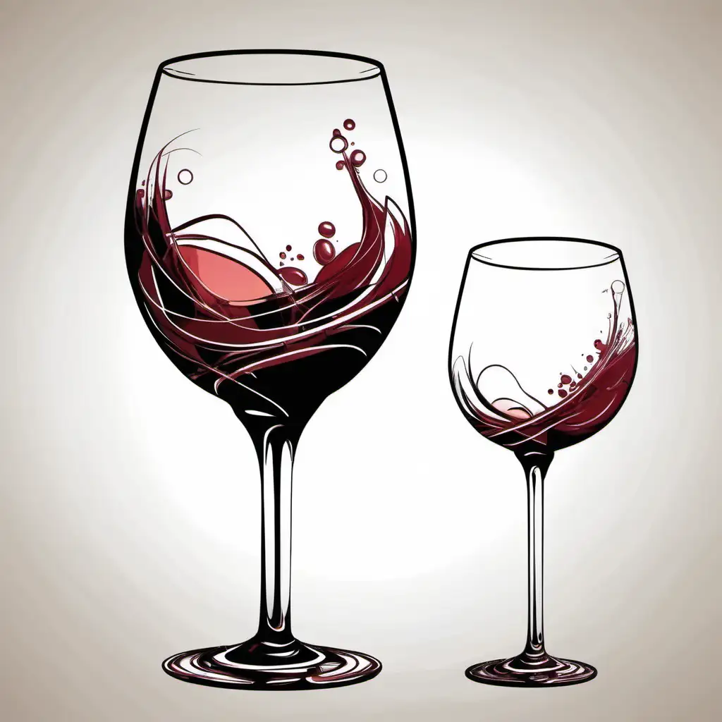 a glass wine, vector art, 2d