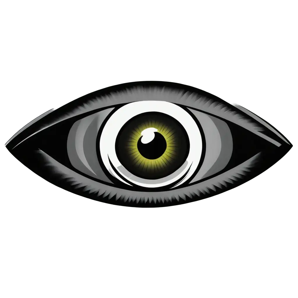 Simple logo, zombie Eyeball inside lens aperture mechanism 