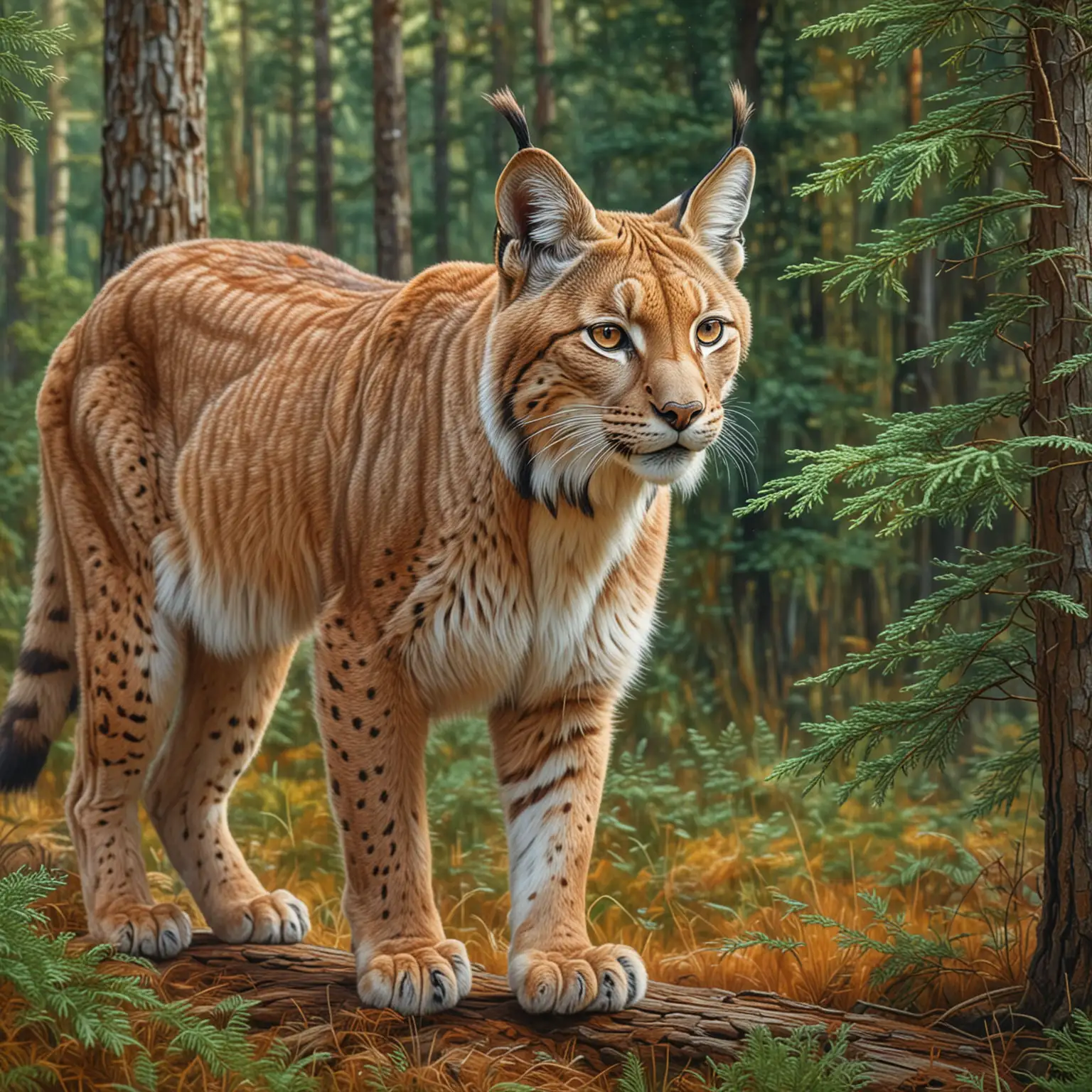 Eurasian Lynx Roaming Through European Forests