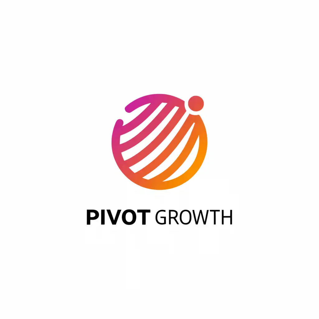 a logo design,with the text "Pivot Growth", main symbol:A sphere or globe with a point in the middle signifying a central pivot point,Moderate,be used in Technology industry,clear background